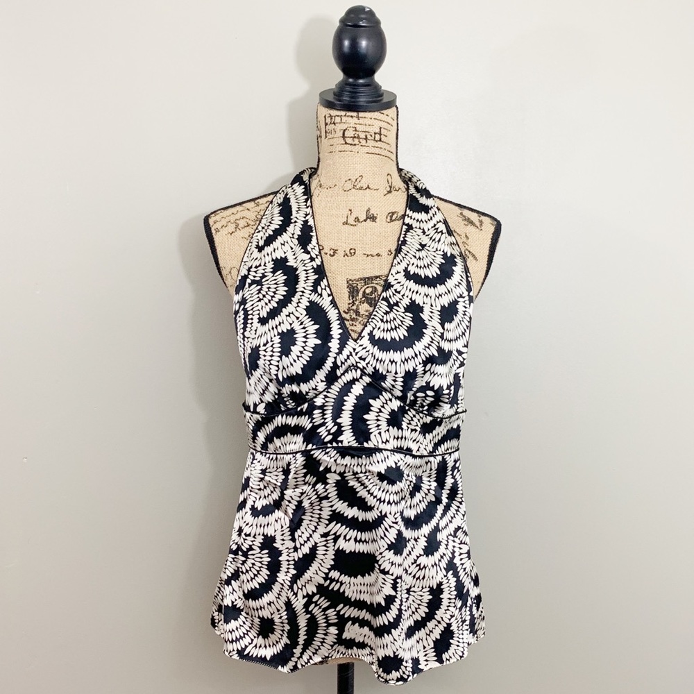 The Limited Black & White Halter Top Size Large